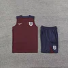 2024 England pre-match training Wine Red Jersey+Shorts 1:1 Thai Quality