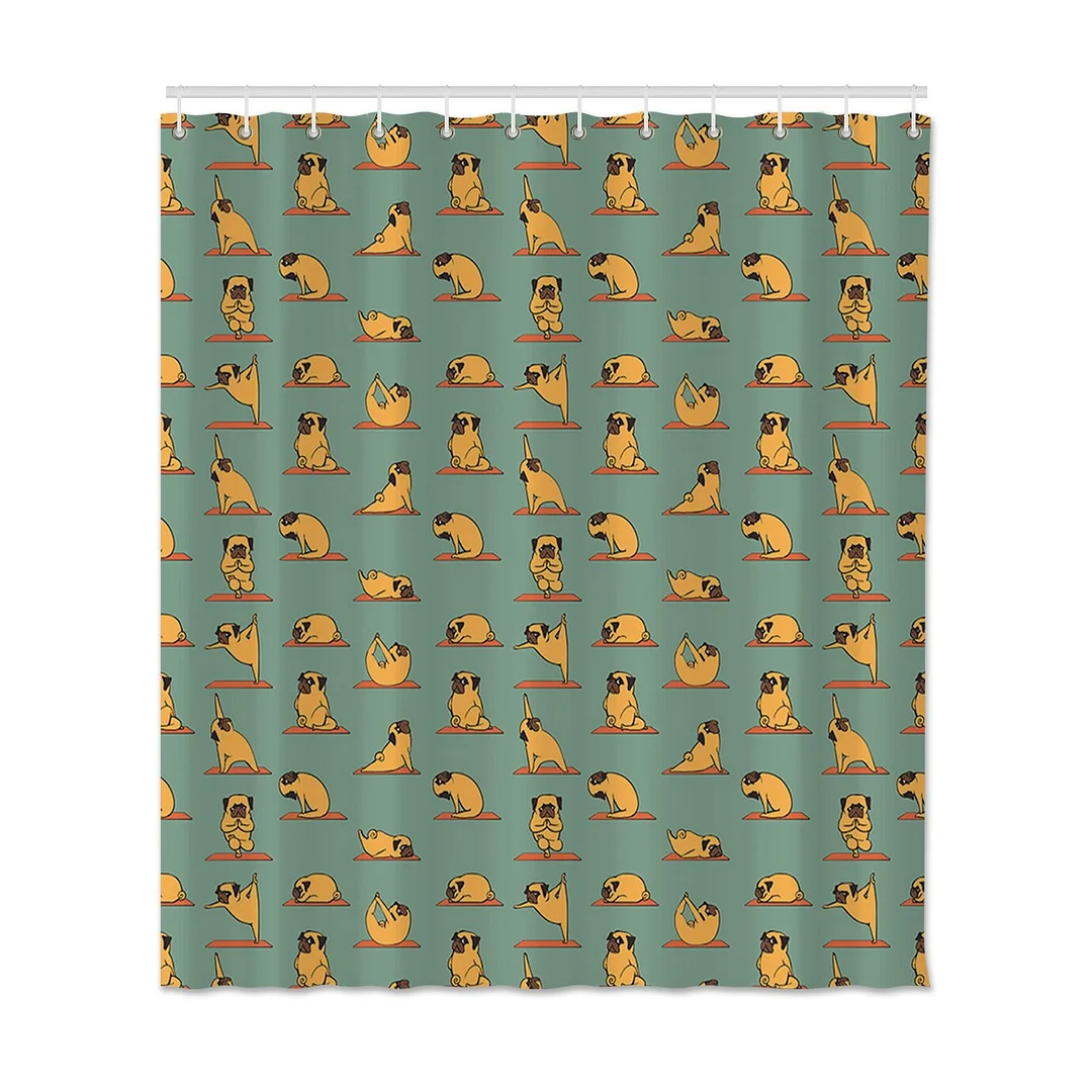 Cartoon Shower Curtain Printed Dachshund Waterproof Polyester Bathroom Shower Curtain Animals Bathroom Shower Curtain With Hooks