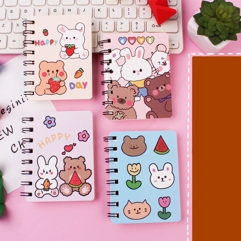 Cute Study Stationery Cartoon Mini Coil Notebook Notepad