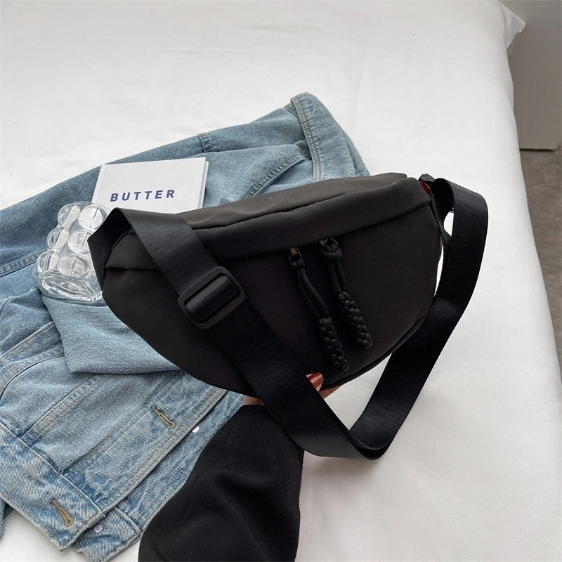 Women’s Basic Solid Color Nylon Waist Bags