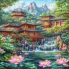 Lotus Pond Loft-11CT Stamped Cross Stitch 40*60cm/15.75*23.62in (Big Size)