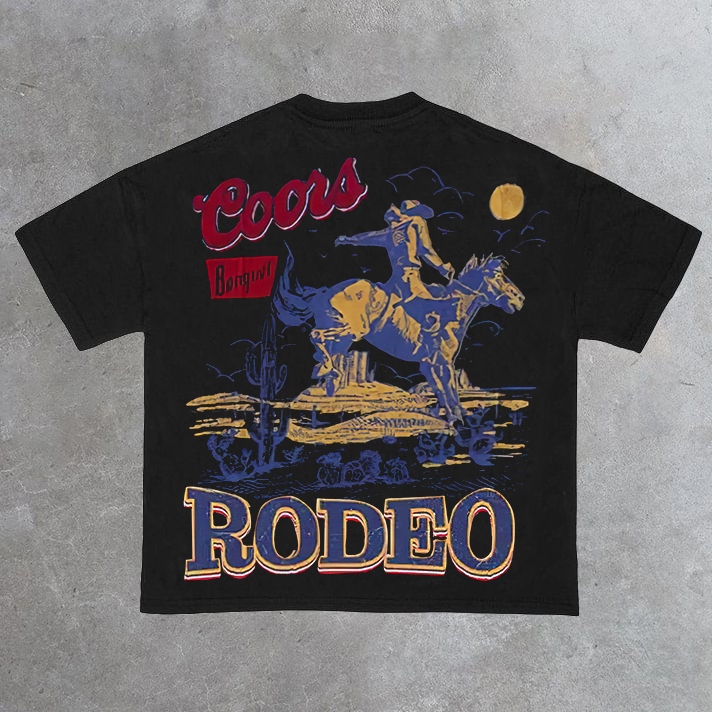 Sopula Vintage Coors Rodeo Cowboy Bull 90s Graphic 100% Cotton Short Sleeve T-Shirt