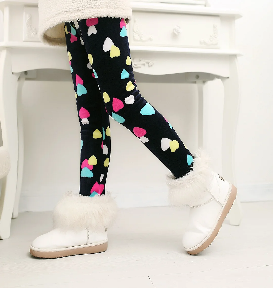 Children Pants Autumn Winter Baby Leggings Colorful Print Flower Butterfly Love Girls Pants