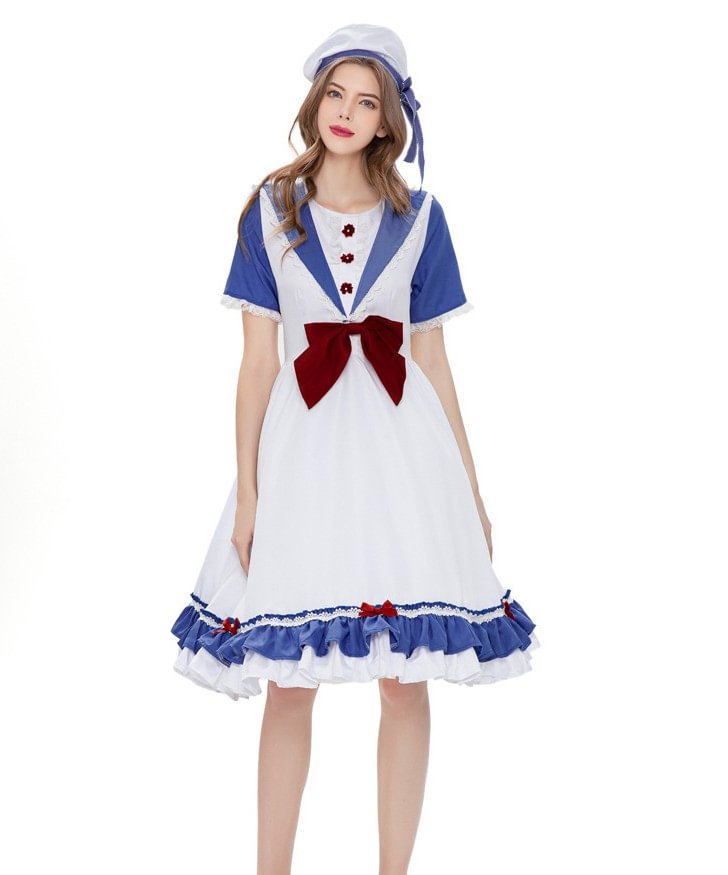 Alice Lolita Maid Costume Anime Girl Navy Style Halloween costume Novameme