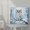 (25x25cm)DIY Owl Framed Handmade Pearl Painting Art Craft Kit Living Home Decor