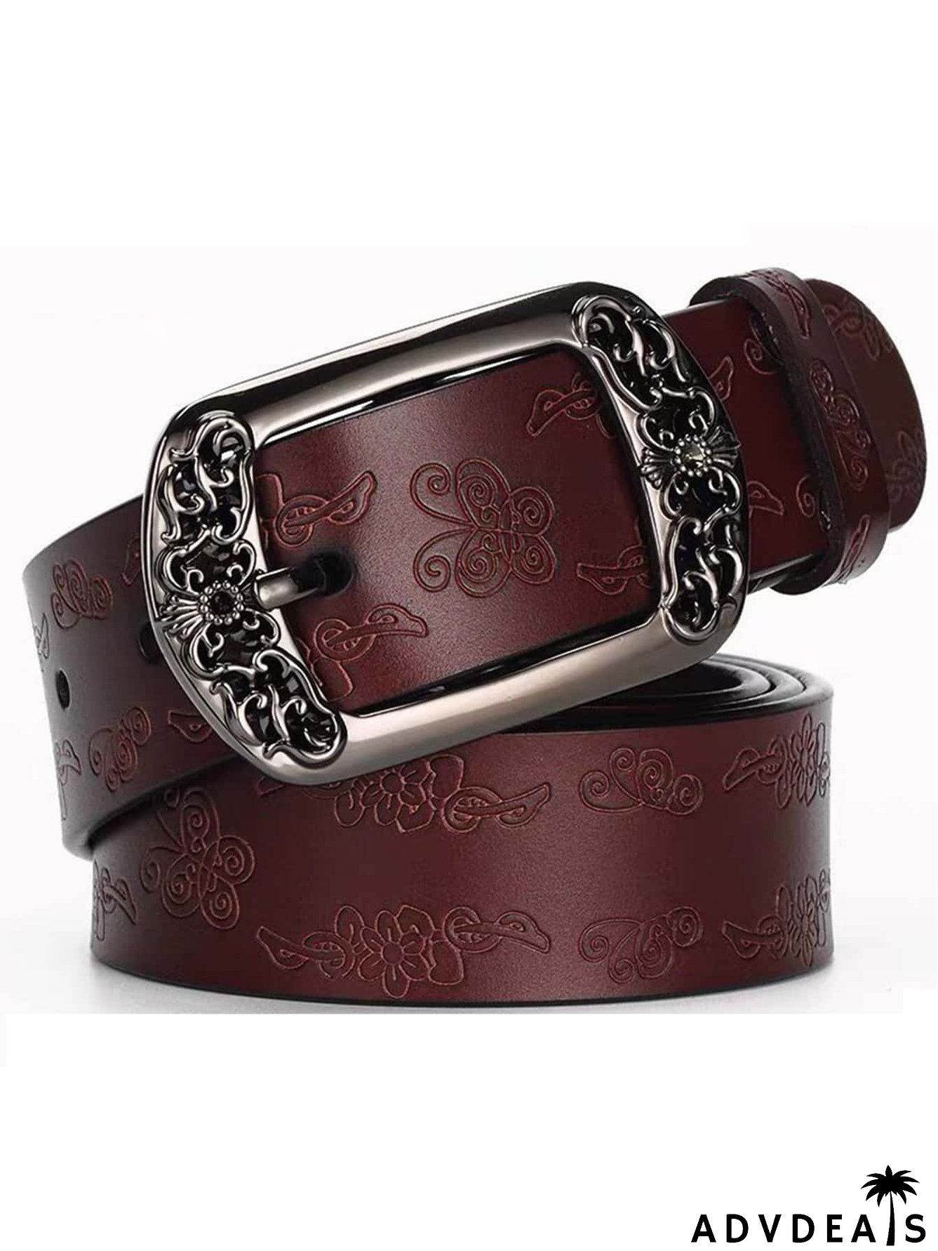 Butterfly & Floral Embossed Belt With Punch Tool