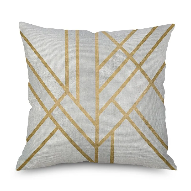 Nordic Marble Geometric Printed Cushion Cover Polyester Throw Pillow Cases for Sofa Car Black Home Decorative Pillowcase 45*45cm