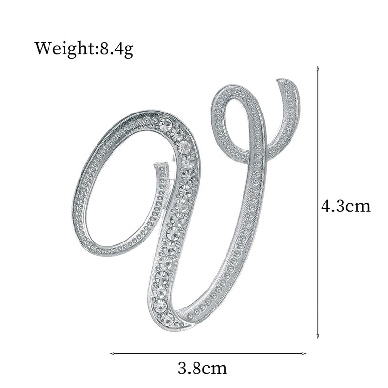 Minimalist Pin Letter Zinc Alloy Plating Inlay Rhinestones Unisex Brooches
