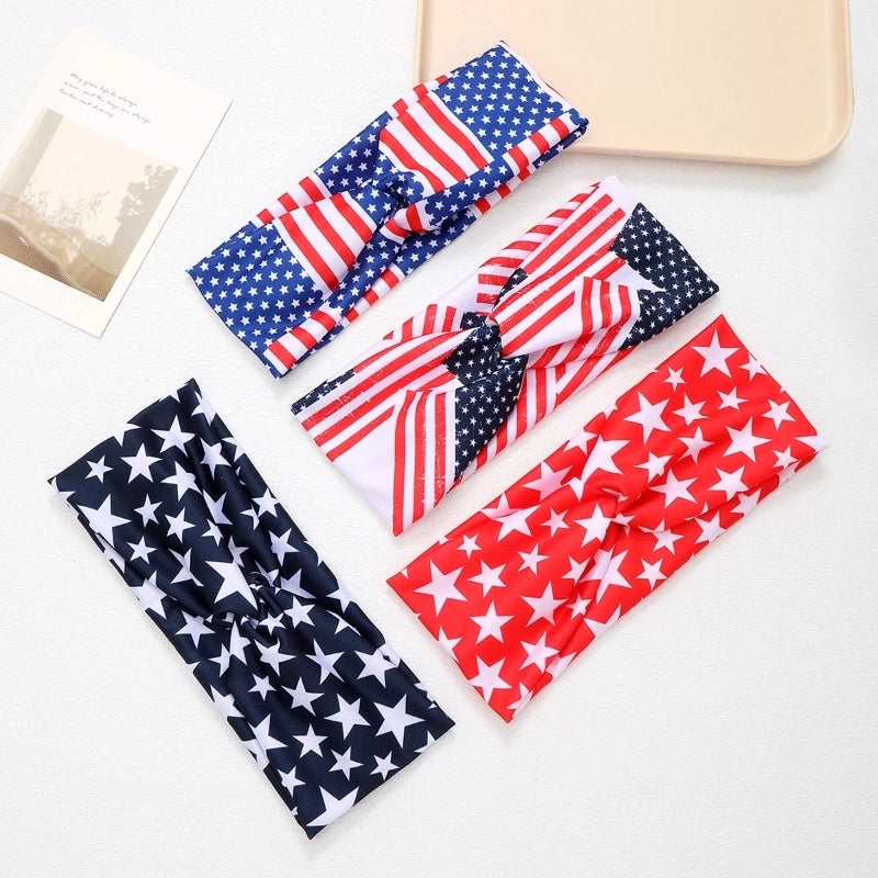 Women's Minimalist Classic Style American Flag Cloth Hair Band Hair Tie