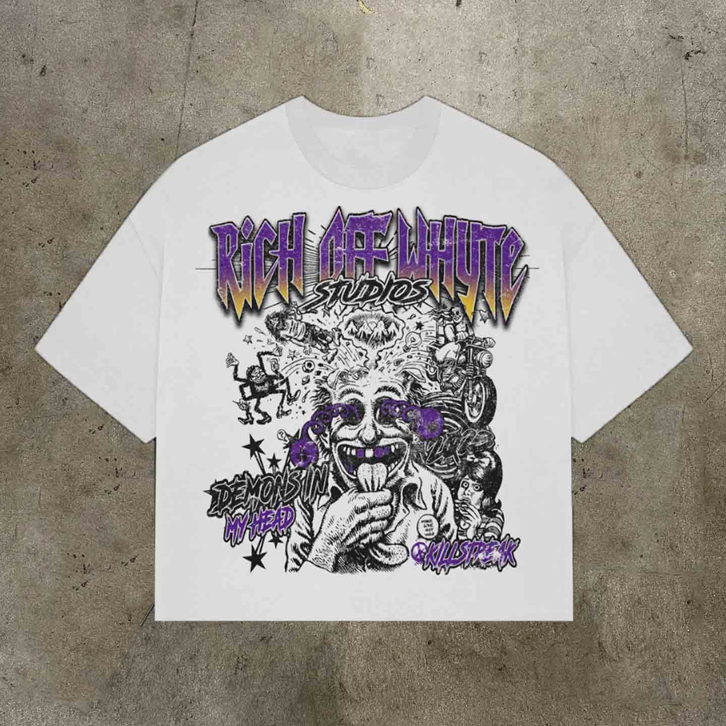 Sopula Demons In My Head Graphic Cropped T-Shirt - SOPULA