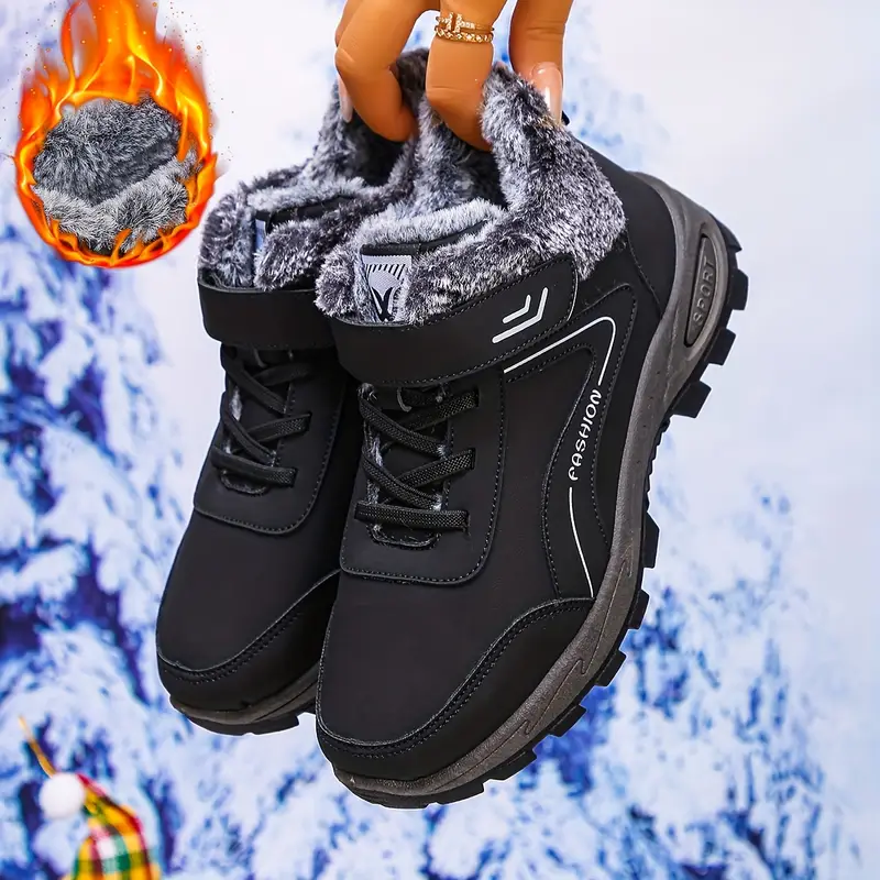 womens winter warm ankle boots with closure slip on lace up closure thick platform sole for height stability synthetic cover upper black red boots for cold weather everyday formal outfits easy   outsole winter boots casual footwear round toe   lined interior outdoor walking stylish footwear durable construction office wear details 0