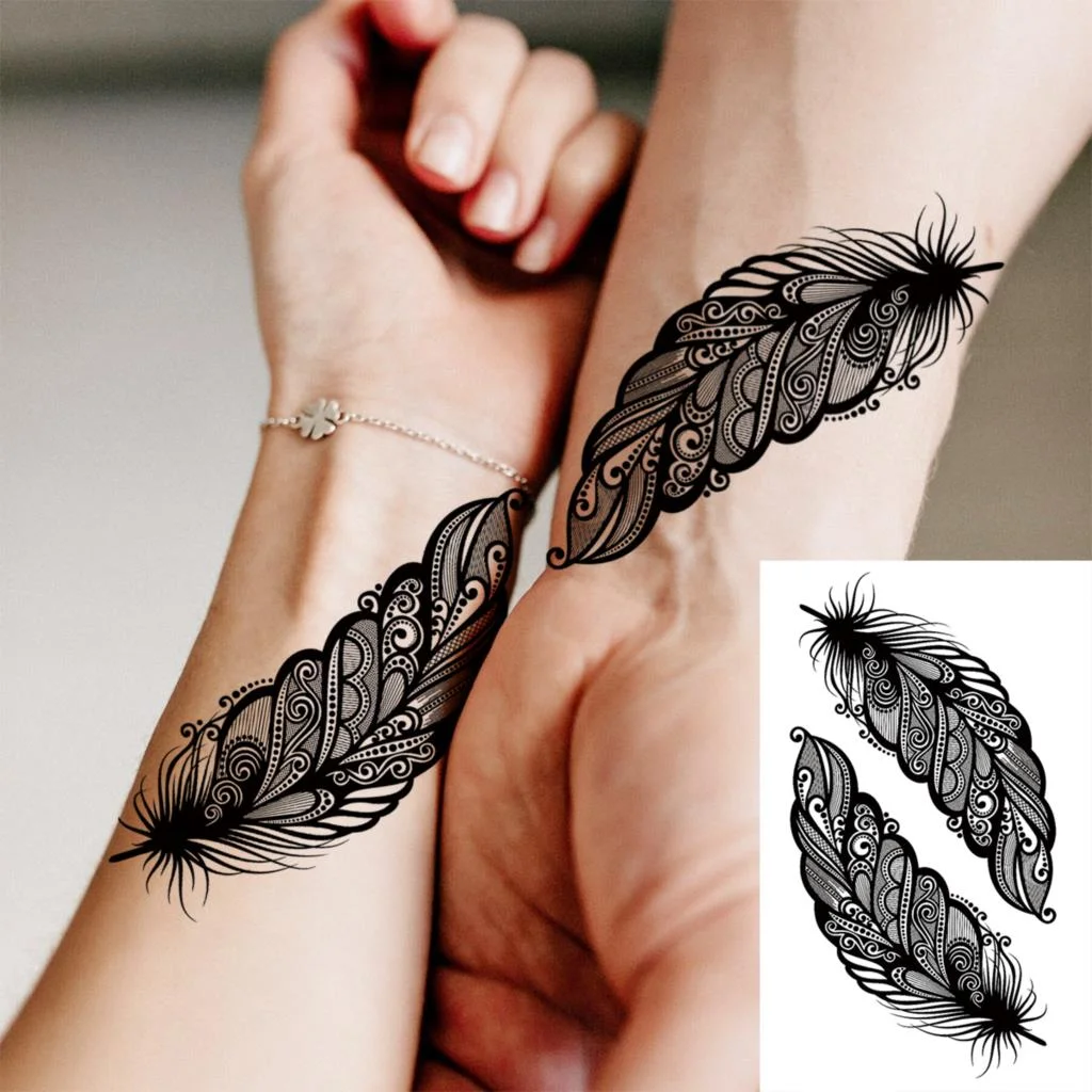 Black Little Flower Fashion Finger Temporary Tattoos For Women Adult Leaves Daisy Rose Fake Tattoo Letter Body Art Tatoos Decal