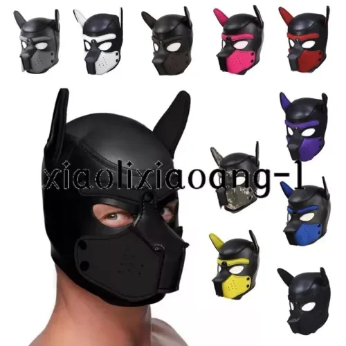 pornhint Pornhint Gay Puppy Hood Neoprene Mask Muzzle Dog Slaver Full Head Binding Restraint Libido