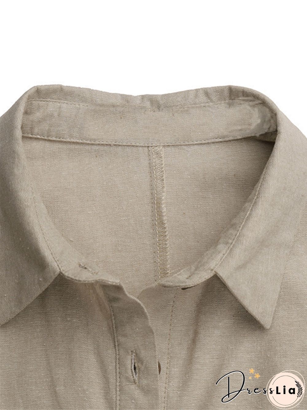Cotton Linen Shirt Dress Pocket Dress Beach Casual Skirt