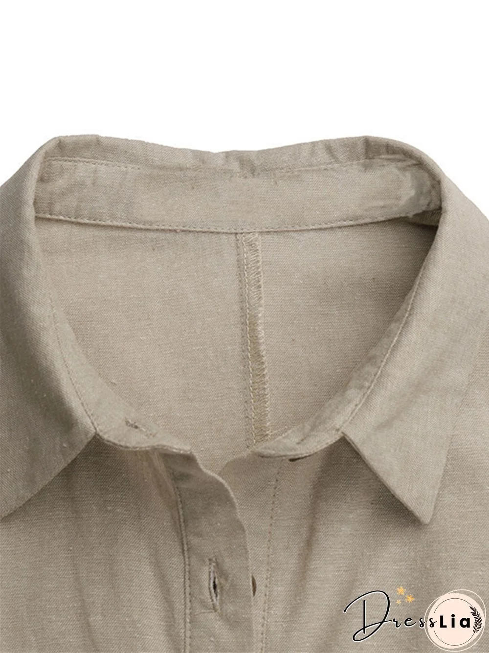 Cotton Linen Shirt Dress Pocket Dress Beach Casual Skirt