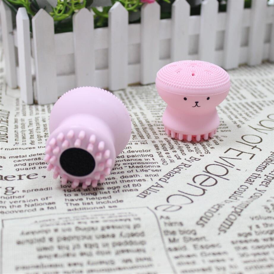 Cute Octopus Shape Soft Silicone Cleaning Brush Deep Pore Cleaning Exfoliator Washing Brush Skin Care tool Non - toxic portable