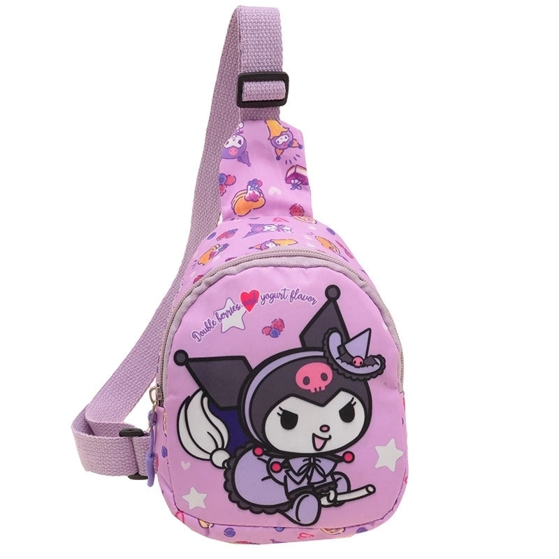 Kid’S Medium Nylon Cartoon Cute Square Zipper Fanny Pack