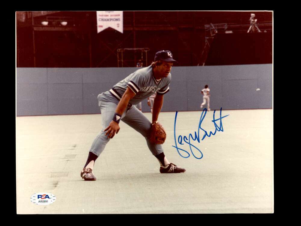 George Brett PSA DNA Coa Signed 8x10 Original Photo Poster painting Autograph