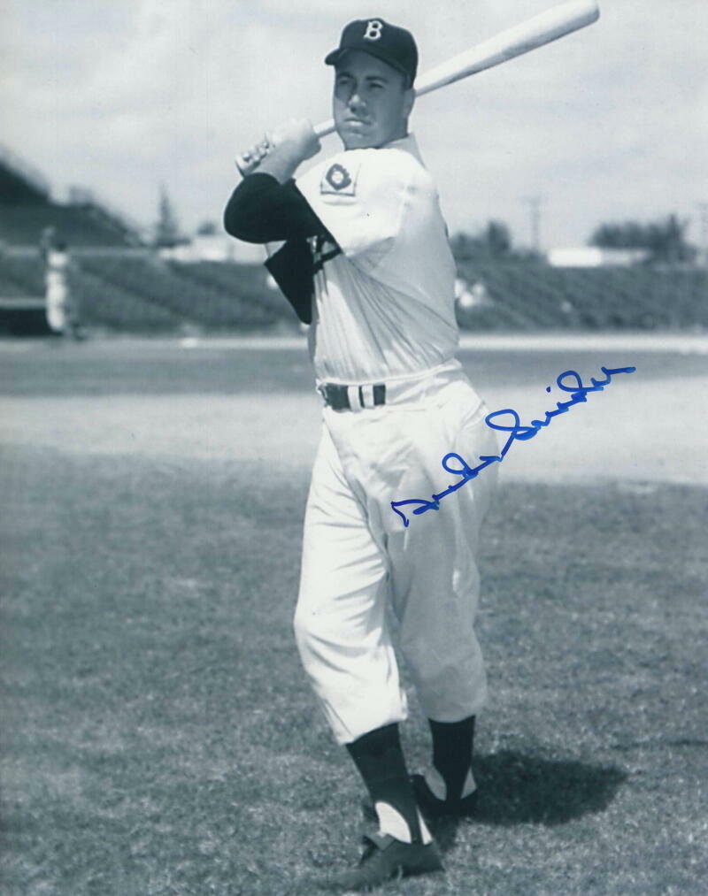 DUKE SNIDER SIGNED AUTOGRAPH 8x10 Photo Poster painting - BROOKLYN DODGERS WS CHAMP BASEBALL HOF