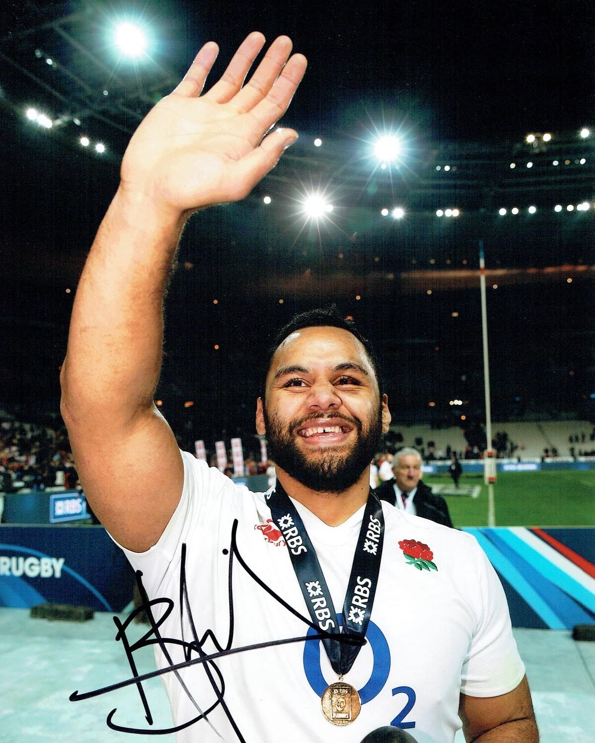 Billy VUNIPOLA England Rugby Union Signed Autograph RARE 10x8 Photo Poster painting AFTAL COA