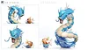 1/20 Scale World Zukan Evolution of Gyarados Set & Poliwrath Set & Politoed - Pokemon Resin Statue - VS Studio