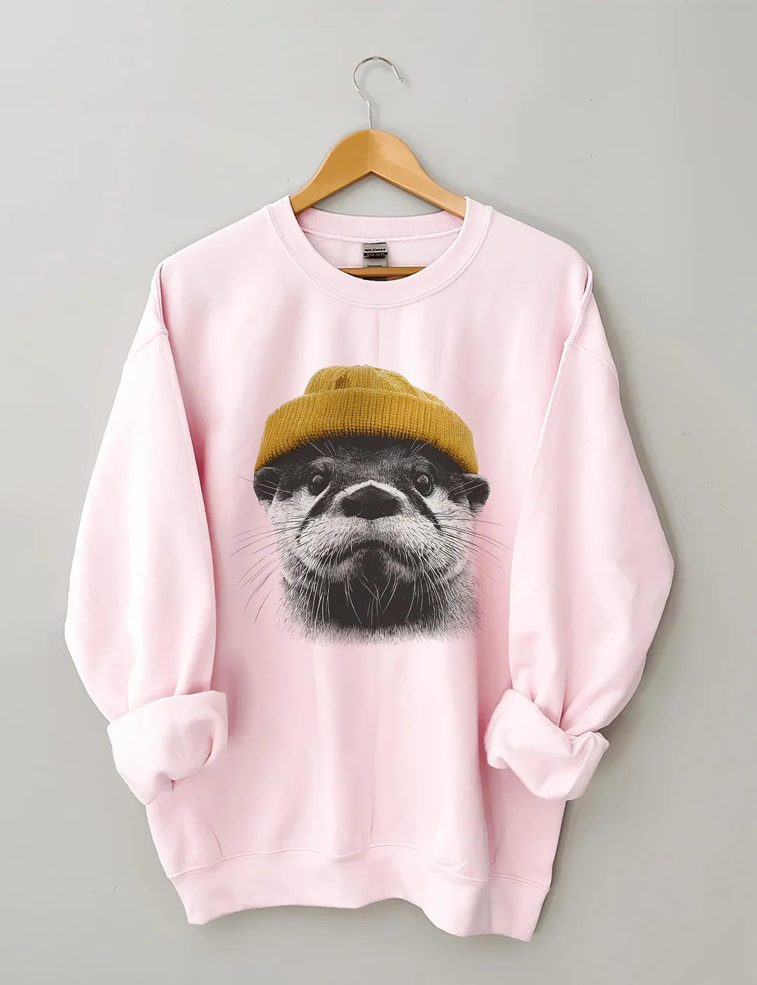 Otter Wearing Beanie Sweatshirt
