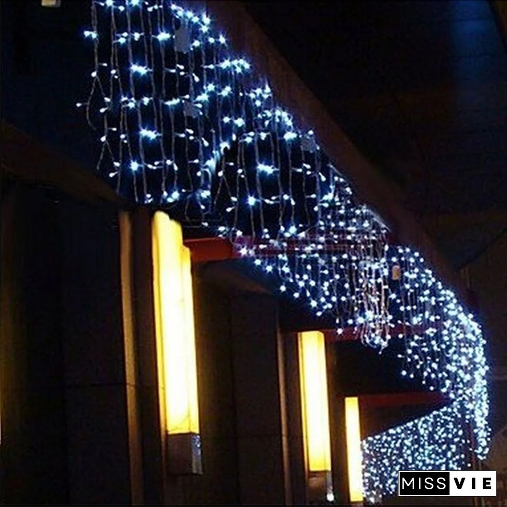 5M Christmas LED Curtain Icicle String Light Droop 0.4-0.6m Party Garden Stage Outdoor Waterproof Decorative Fairy Light