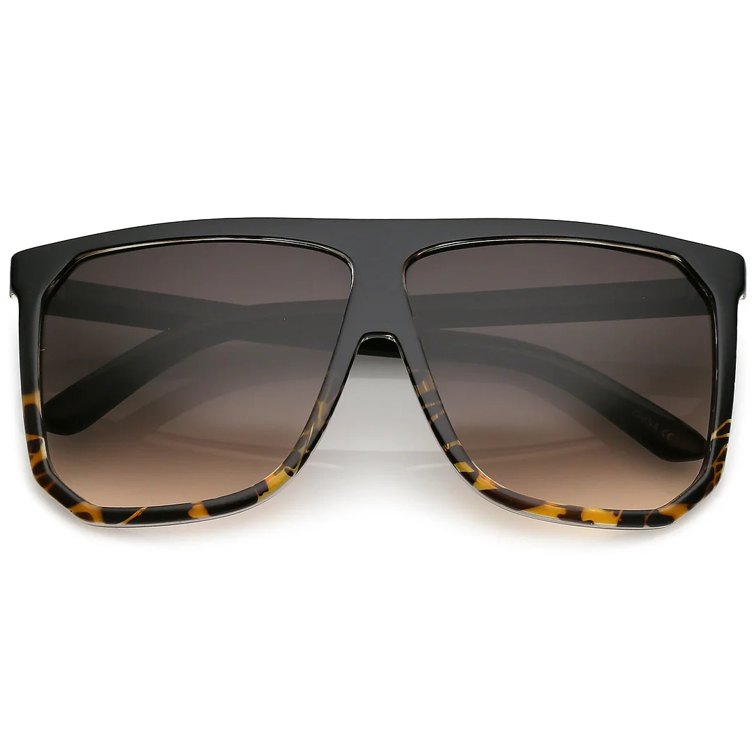 Oversize Two Toned Flat Top glasses With Square Lens 62mm