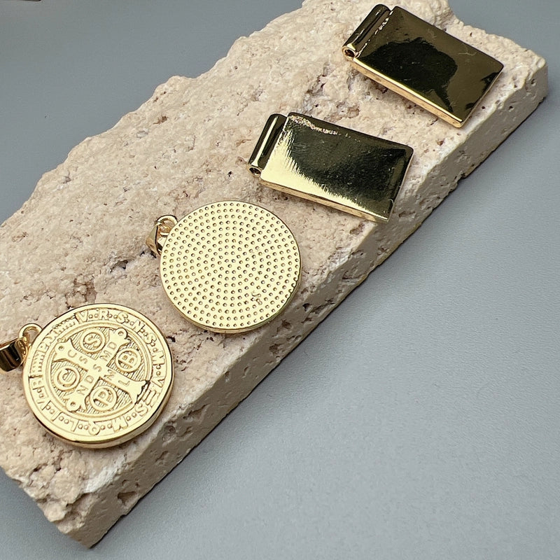 1 Piece Shell Copper Round Rectangle Pendant