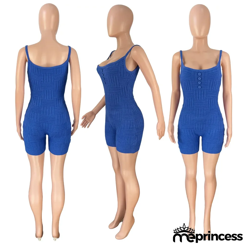Women's Fashion Sports Knitting Sling Rompers