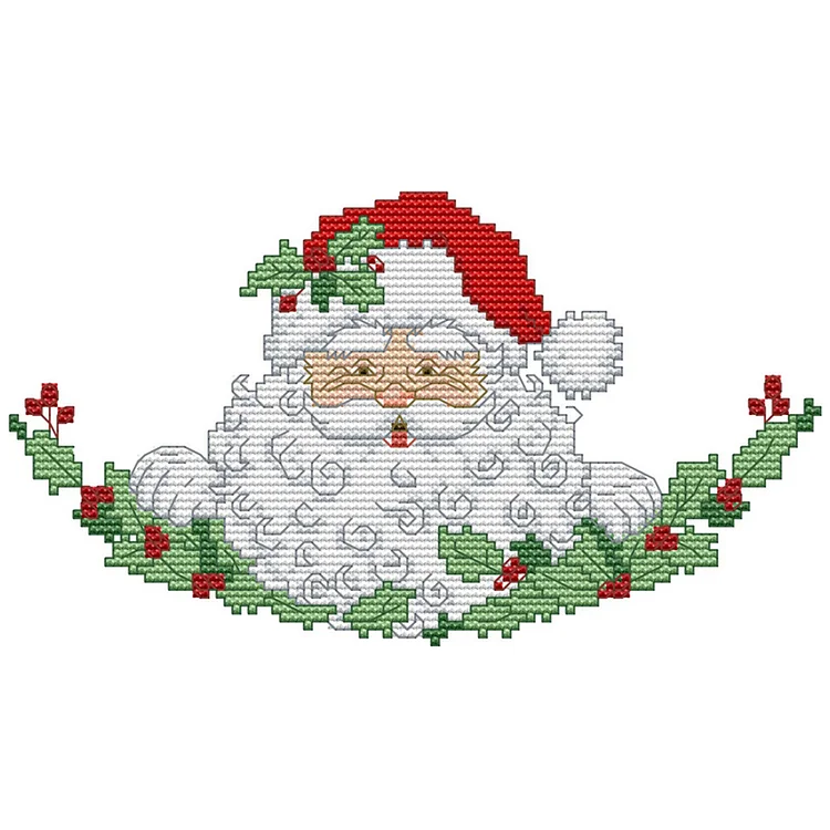 Joy Sunday Christmas Santa Claus 14CT Stamped Cross Stitch 26*16CM