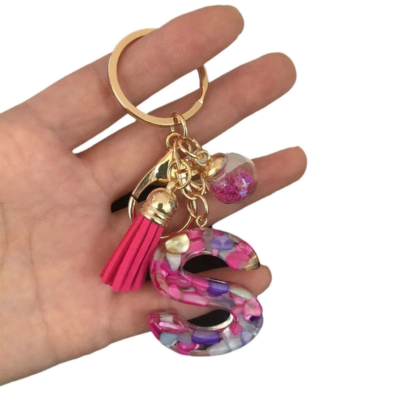 Minimalist Commute Letter Resin Unisex Bag Pendant Keychain