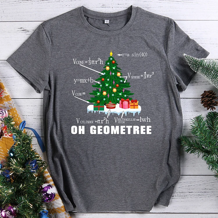 Oh Geometree Funny Christmas Tree Geometry Math Teacher T-shirt Tee -614945