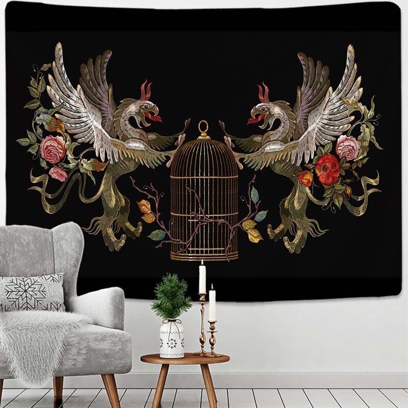 

Wall Tapestry - Cage Flower Skull-150*130cm, 501 Original