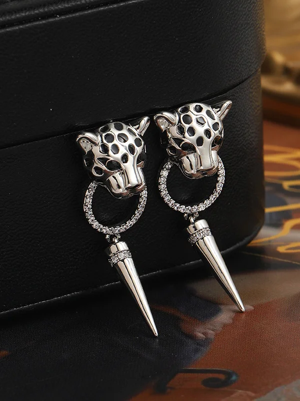 Geometric Leopard Eardrop Earrings Accessories