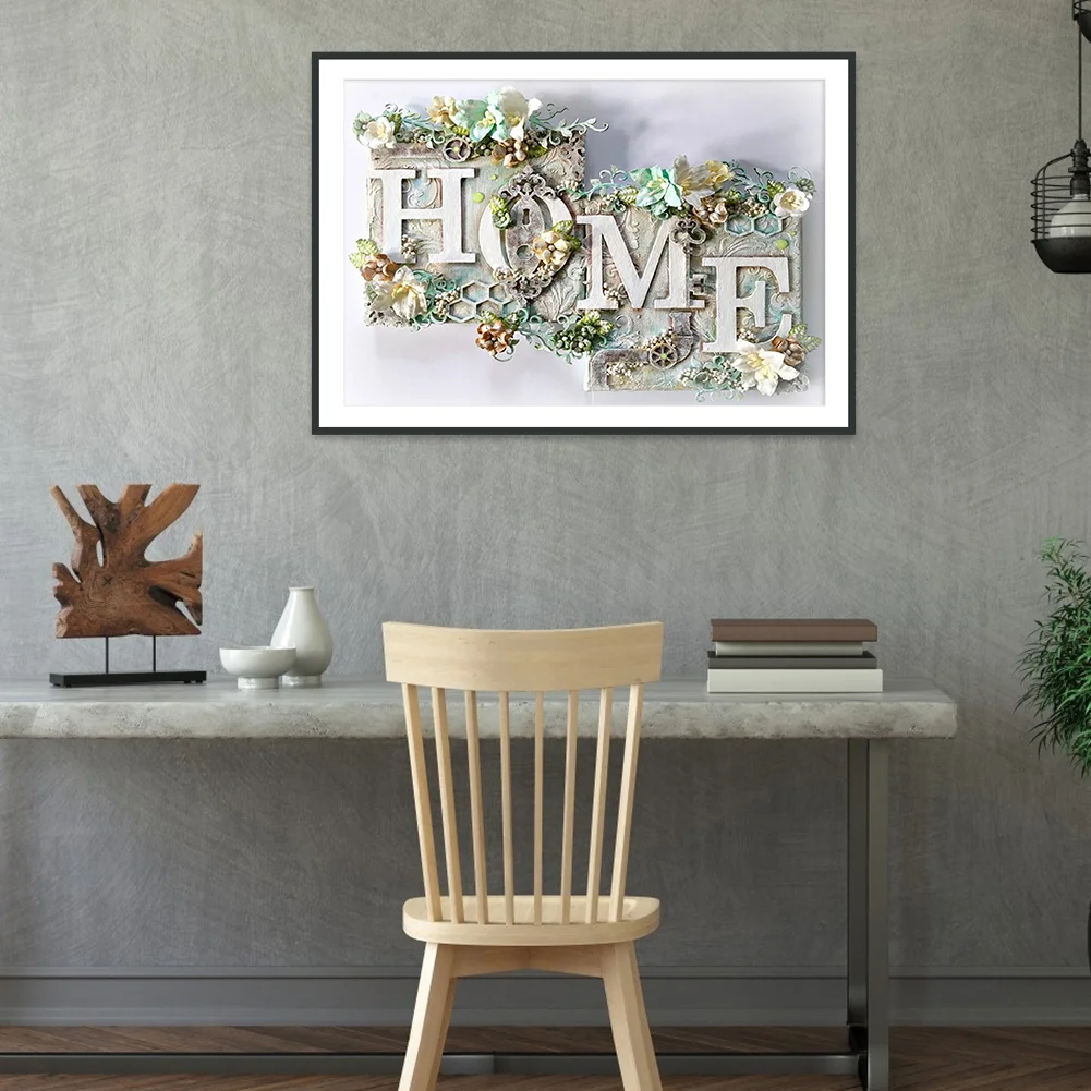 Diamond Painting - Full Round Drill - Flower HOME(40*30cm)