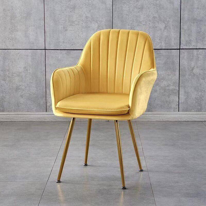 Luxury armchair velvet leisure waiting chair backrest PINK MAKEUP soft stool restaurant furniture
