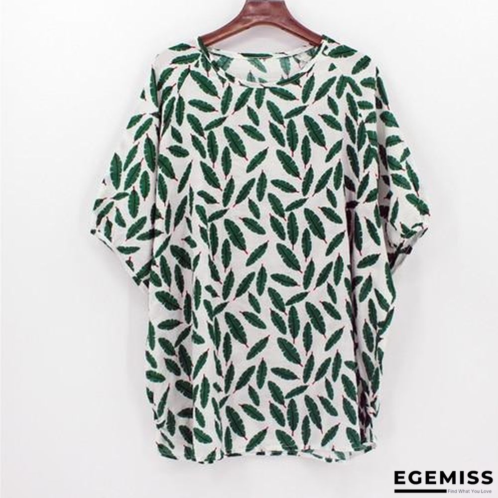 4XL Plus Size Women Batwing Casual Tops Tees Floral Print Cotton Linen Blouses | EGEMISS