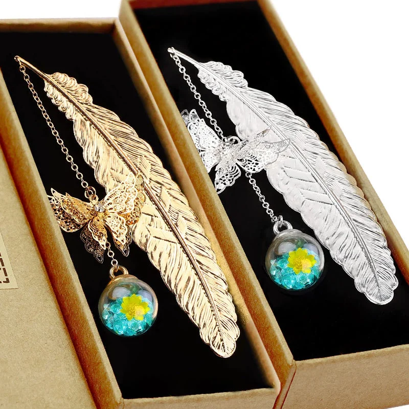 "I Am With You" Pure Copper Feather Bookmark - 2Pcs