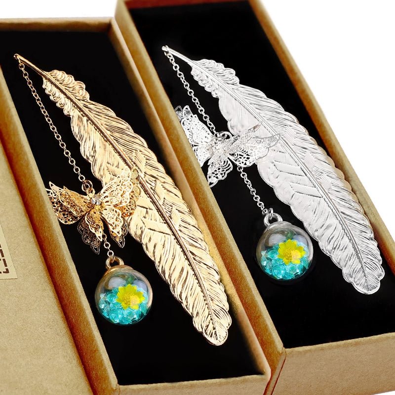 "I Am With You" Pure Copper Feather Bookmark - 2Pcs