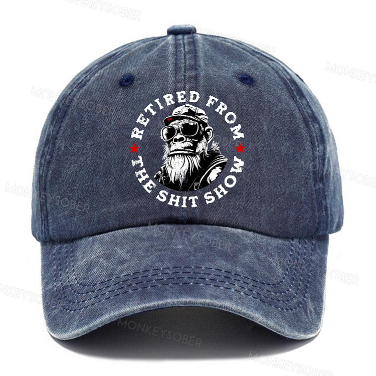 Retired from the Shit Show Washed Baseball Caps