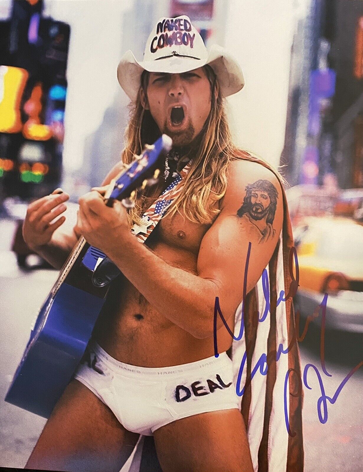 The Naked Cowboy Robert John Burck Autographed Signed 8x10 Photo Poster painting Sexy Shirtl