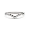 14K White Gold Round Lab Diamond V-shape Millegrain Wedding Ring