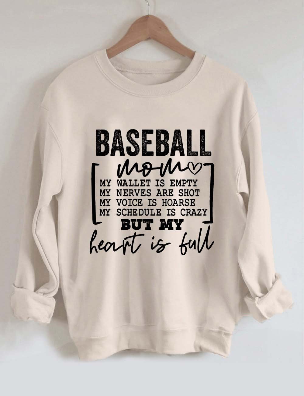 Baseball Mom Heart Is Full Sweatshirt