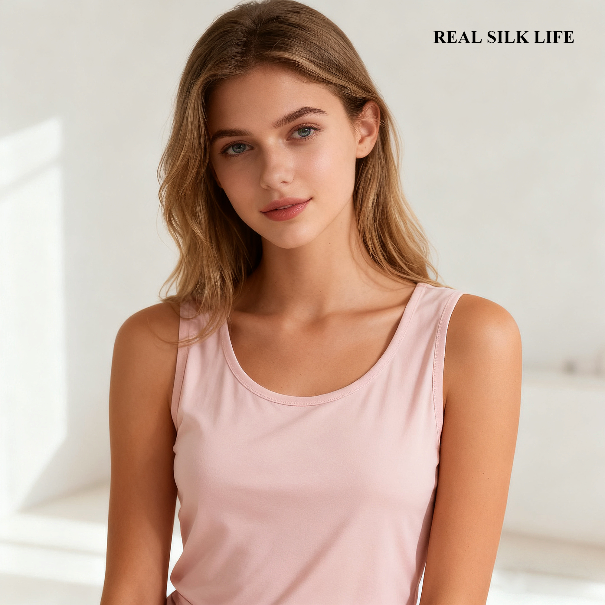 REAL SILK LIFE Silk Tank Tops Cool And Breathable Style REAL SILK LIFE