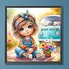 Diamond Painting -DIY Round Drill Cute Big Eyes Girl