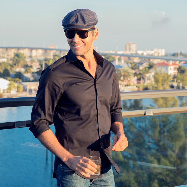 Oxford - Walrus Hats Navy/Green Houndstooth Polyester 8 Panel Newsboy Cap