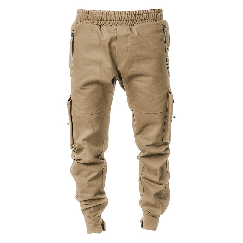 Autumn Overalls Korean Style Solid Color Size Multi-pocket Light Board High Street Casual Pants Men's Sports Cargo Pants