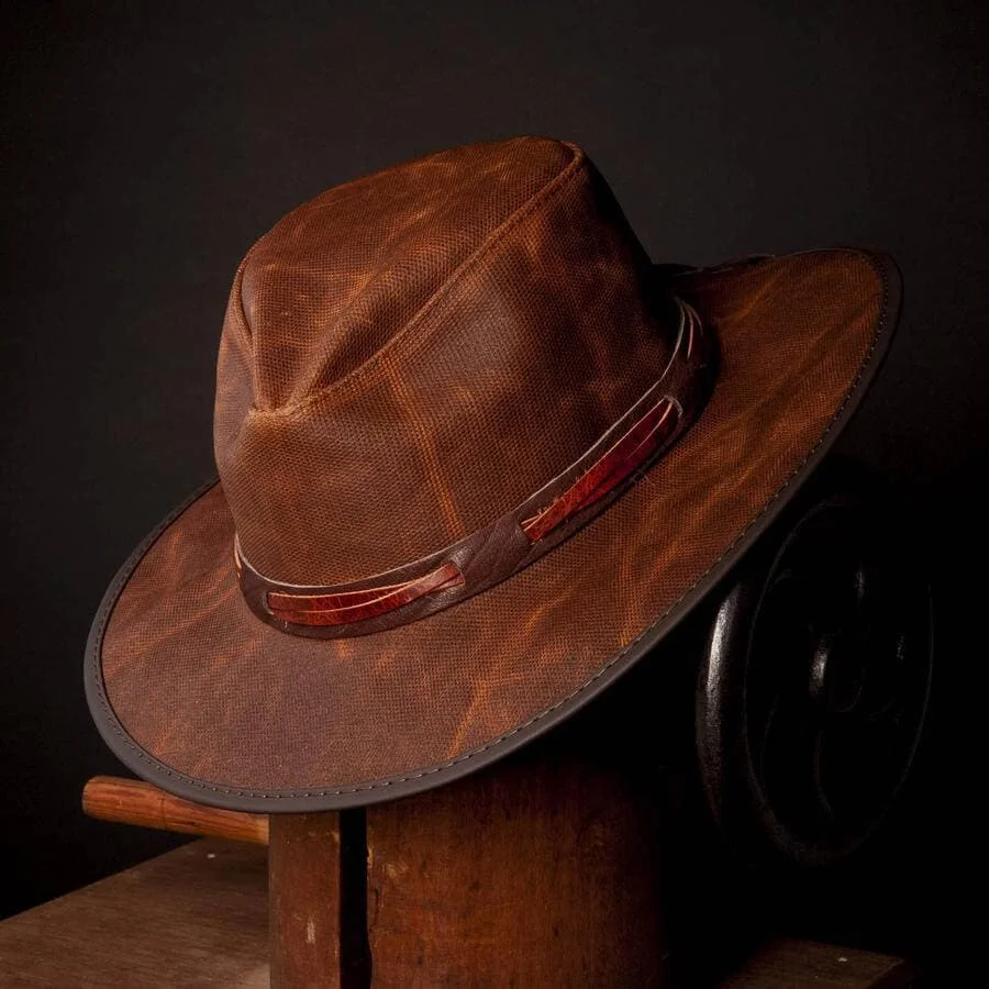 Trail Dust - Mens Wax Cotton Outback Fedora Hat