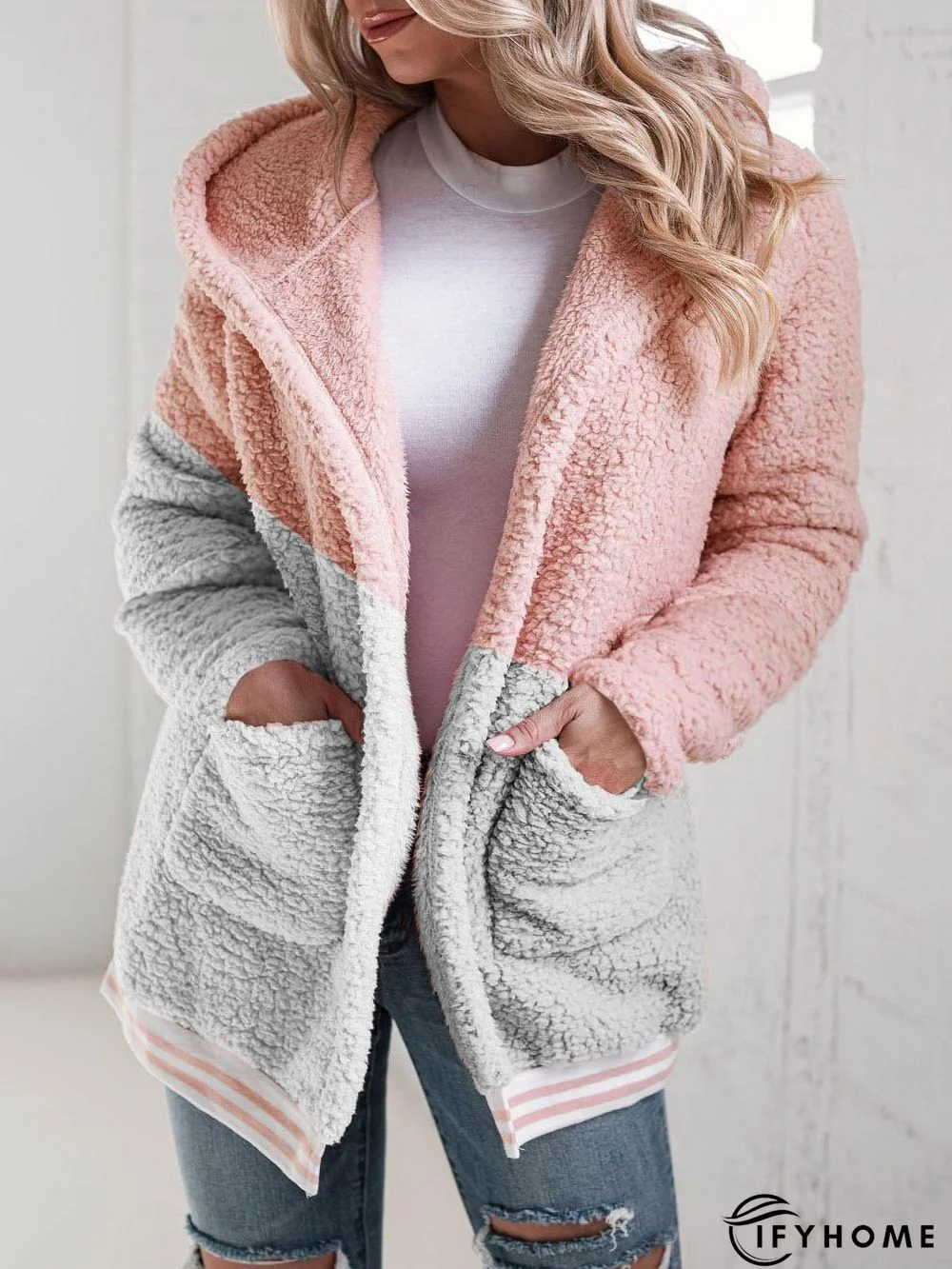 Casual Plain Plush Thick Warm Coat | IFYHOME